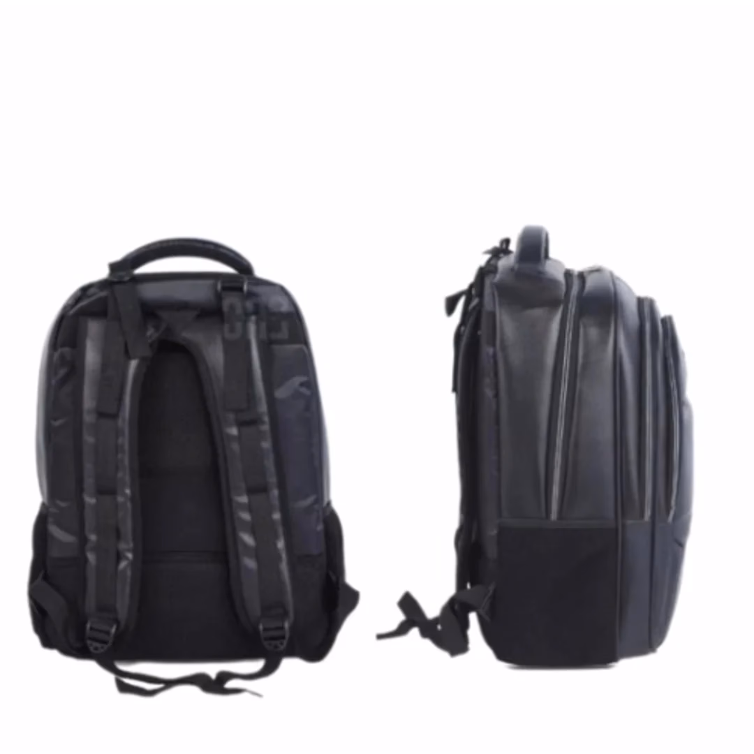 Multipurpose Leather Backpack - Black