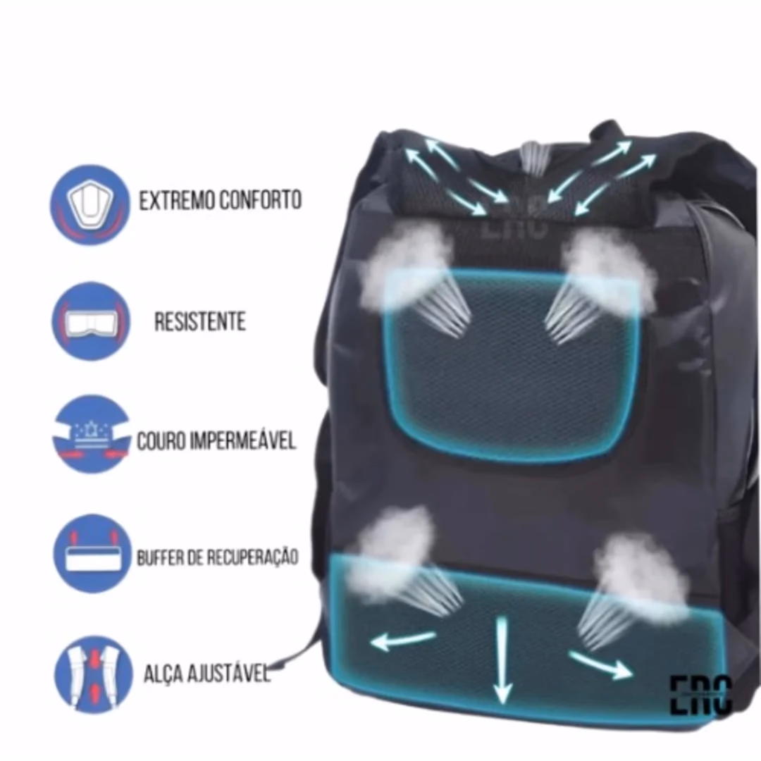 Multipurpose Leather Backpack - Black