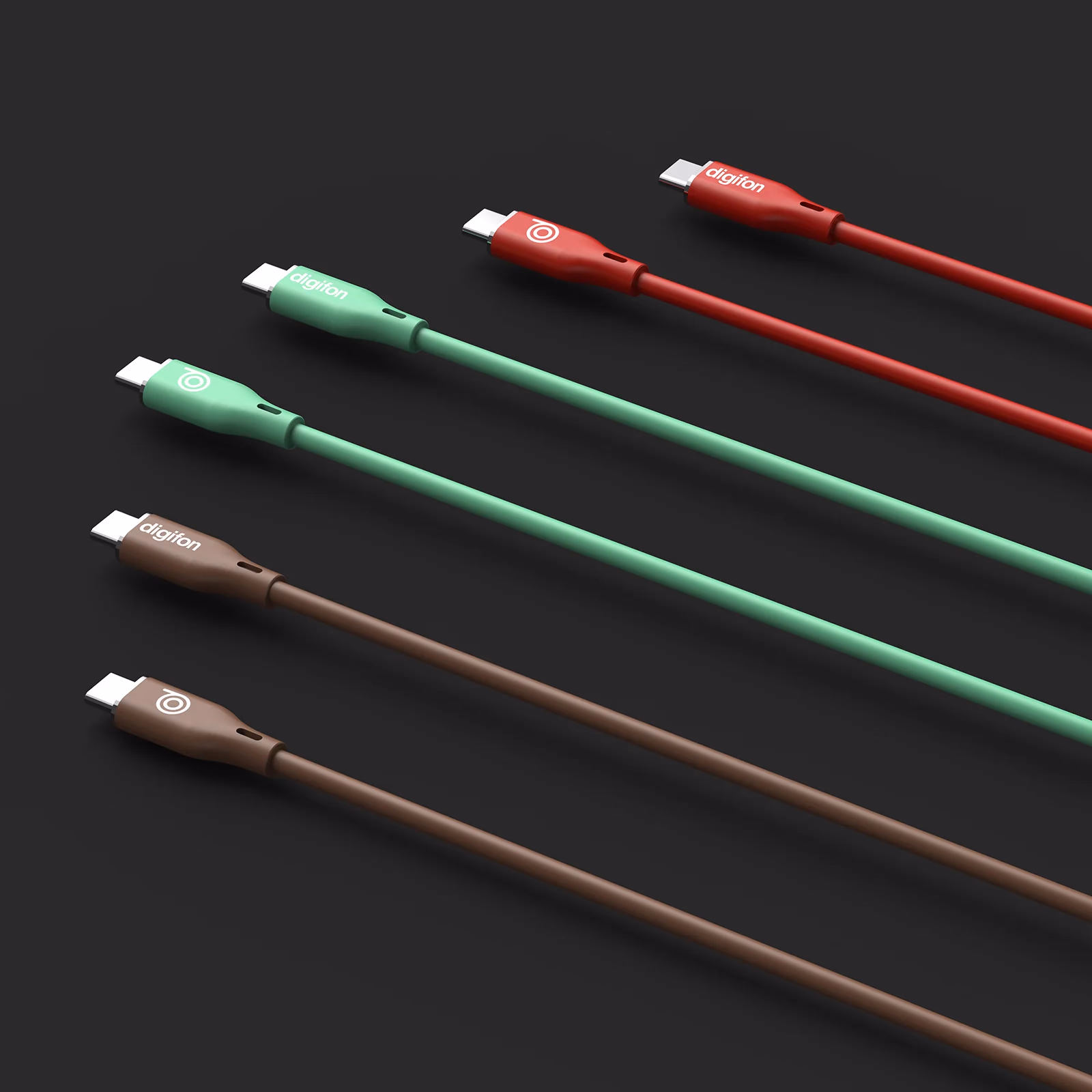 High-speed, Durable 60W Silicone USB C to Type C 1M Cable Green - digifon