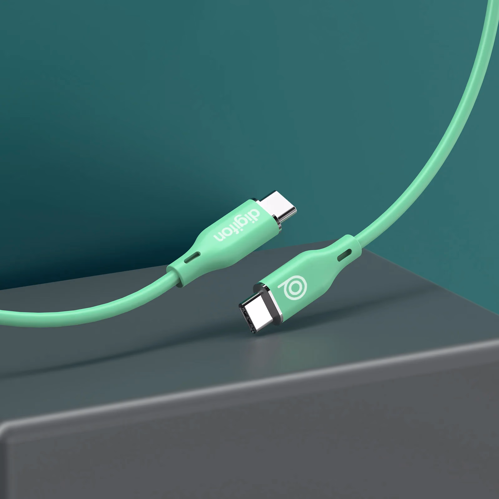 High-speed, Durable 60W Silicone USB C to Type C 1M Cable Green - digifon