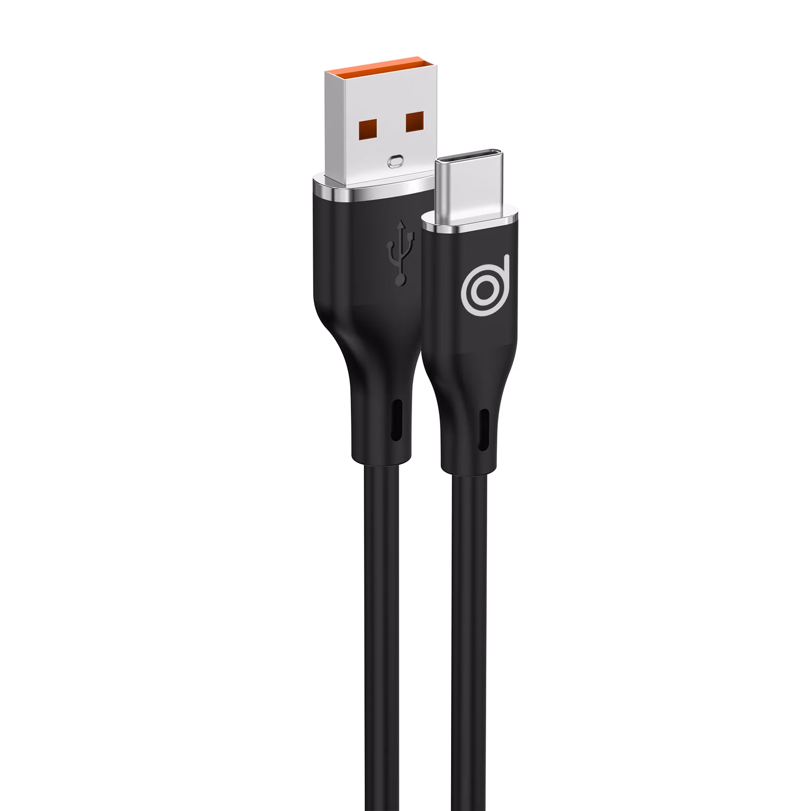Ultra Durable & Fast Silicone USB A to Type C 1M Cable 15W Black - digifon